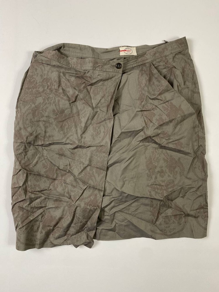 Prada Brown Jasquared Asymettrical A-Line Mini Skirt Size 44 / W34
