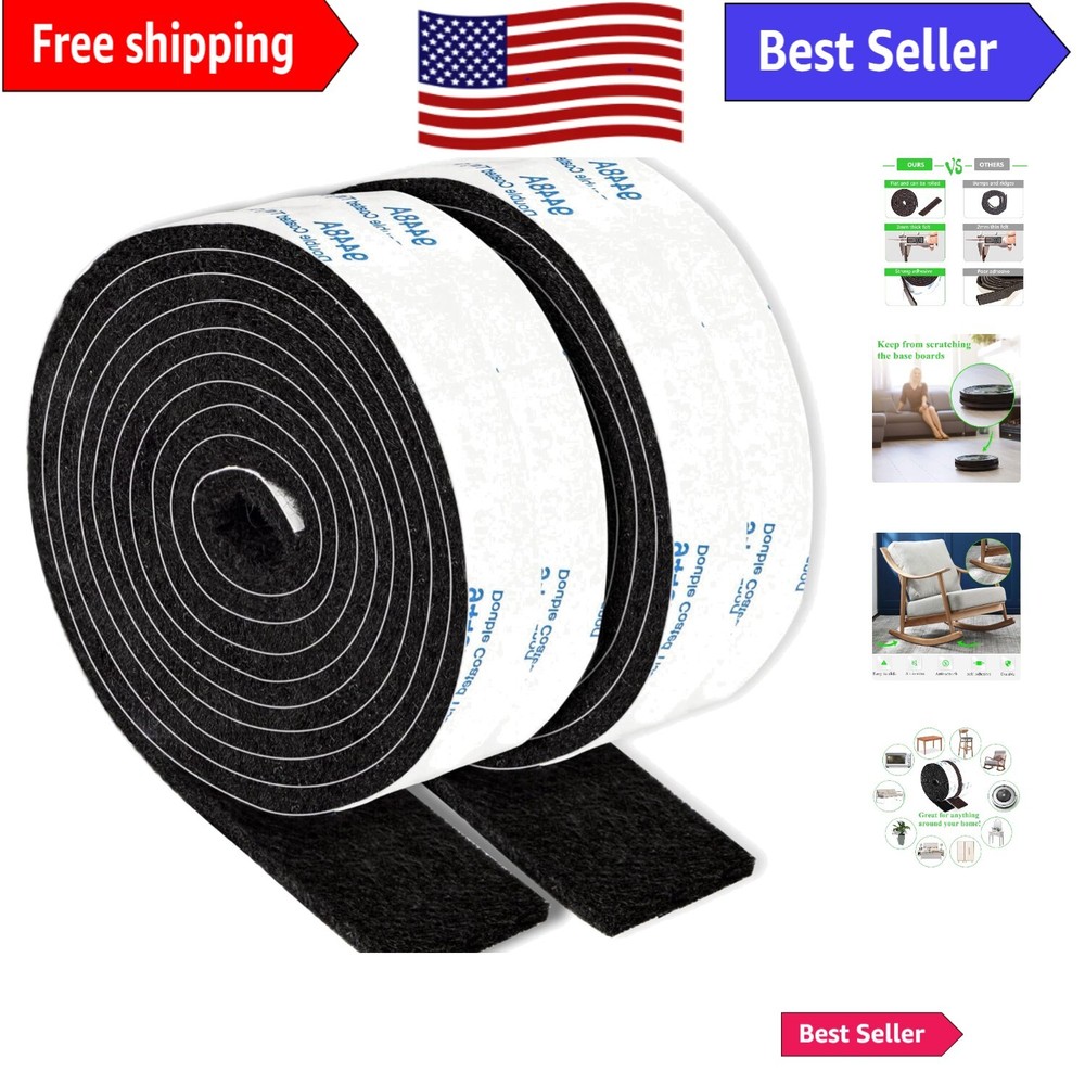 Luxurious Noise-Reducing Felt Tape for Furniture - Value Pack 2 Rolls 1x60 Inch
