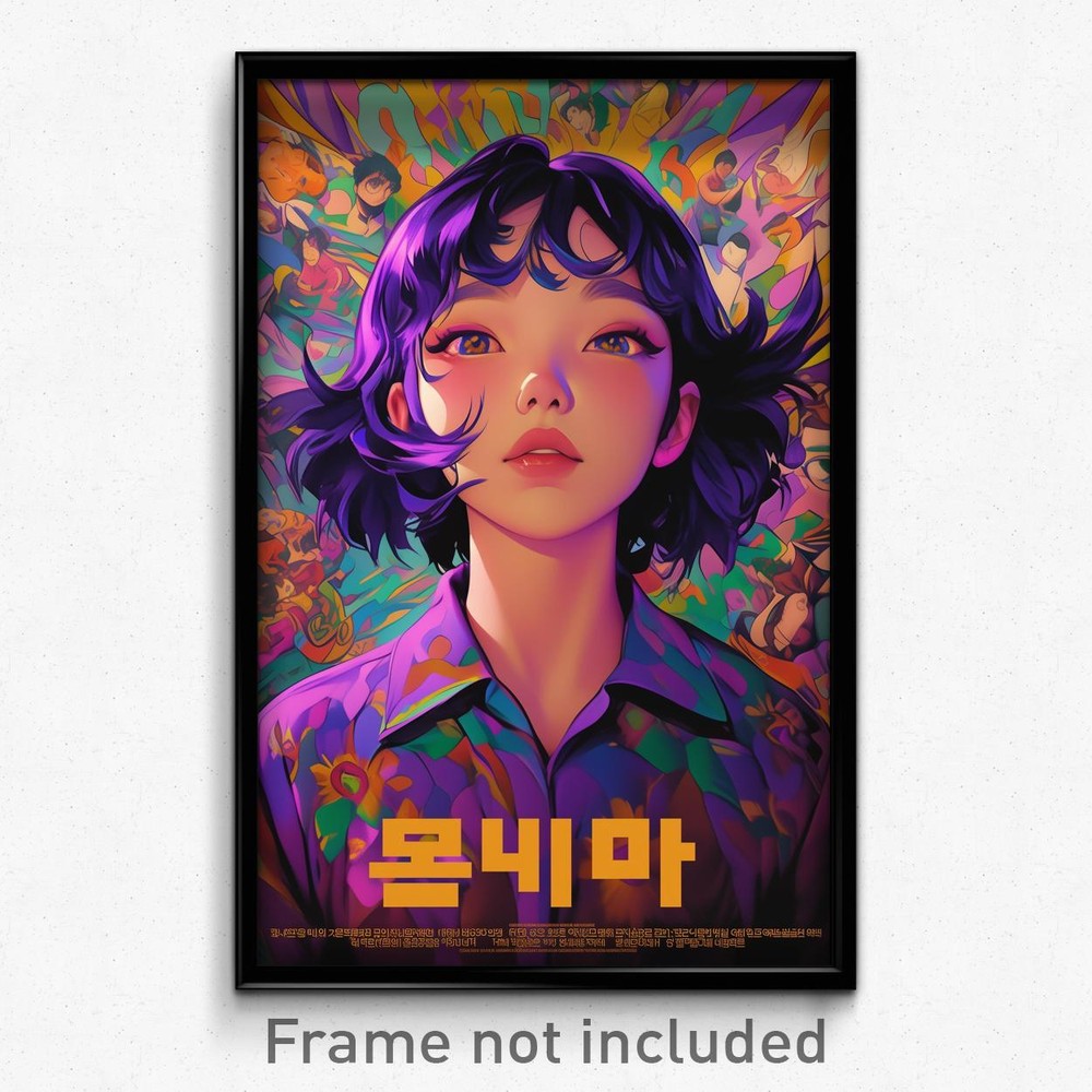 Korean Movie Poster Art Print - Girl in Violet Collared Shirt Expressing Cynicism