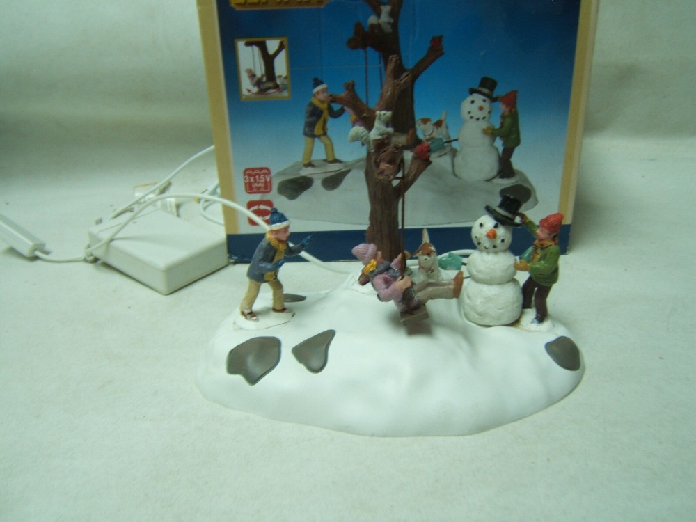 Lemax Christmas Snowman Tree Swing Table Decoration-image