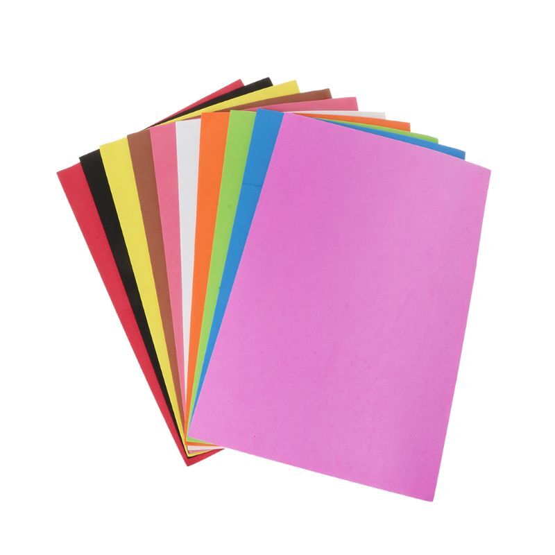 10 Pcs Exquisite Colorful Foam Papers Assorted Color Crafting Sponge Paper