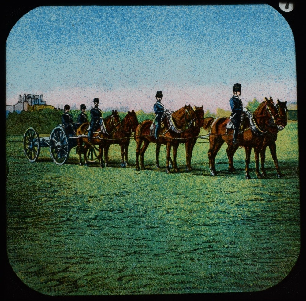 Magic Lantern Slide ARTILLERY TRAIN OF THE GUARD C1890 BOER WAR ERA