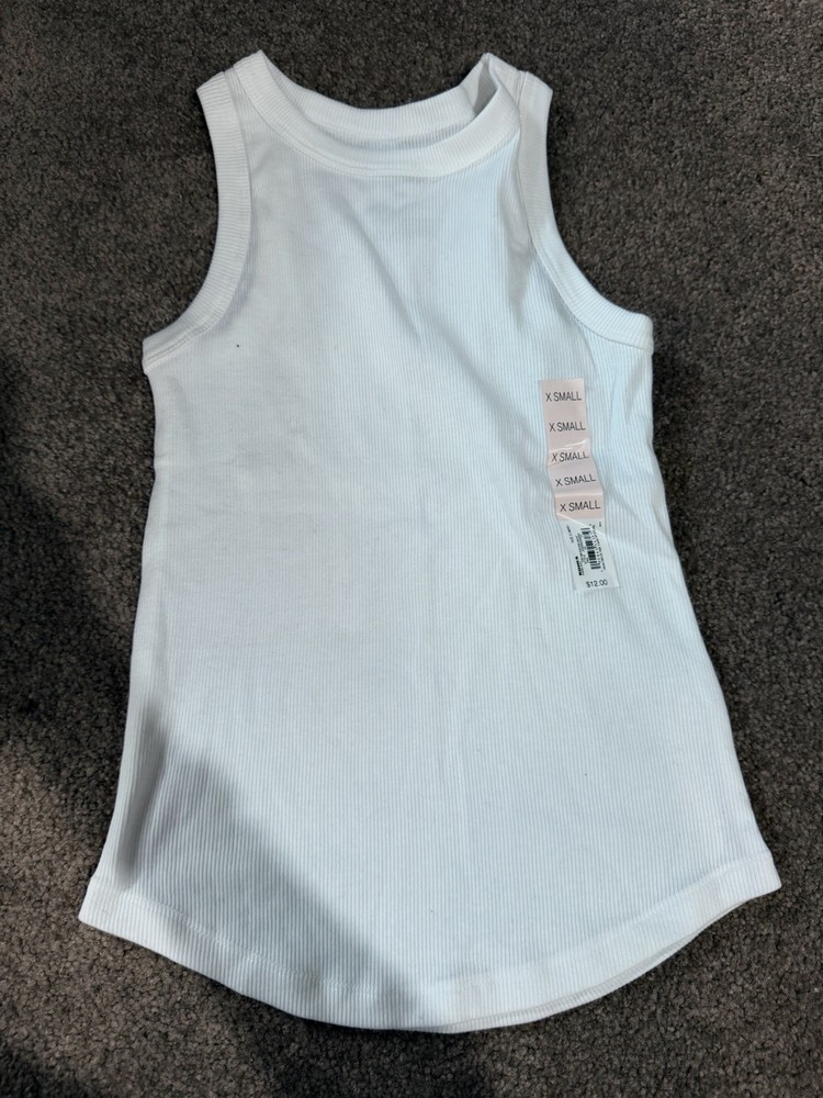 Womens SO White Ribbed Racerback Tank Top NWT Size XS