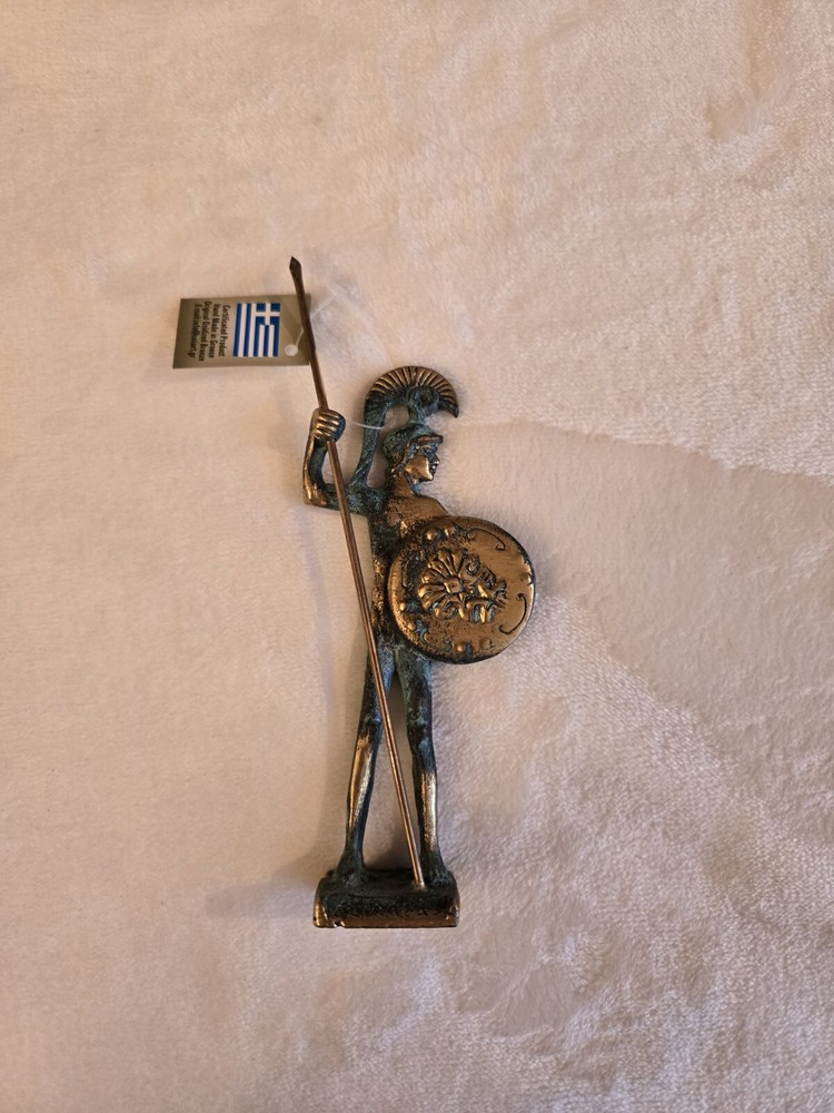 Statue Ancient Greek Warrior Achilles 5 Inch Brass Cast Mythology New With Tag-image