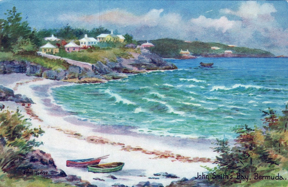 John Smith’s Bay, Bermuda Artist Signed Postcard, Ethel Tucker