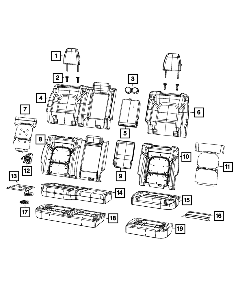 Genuine Mopar Rear Seat Back Cover 6RF19HL1AC