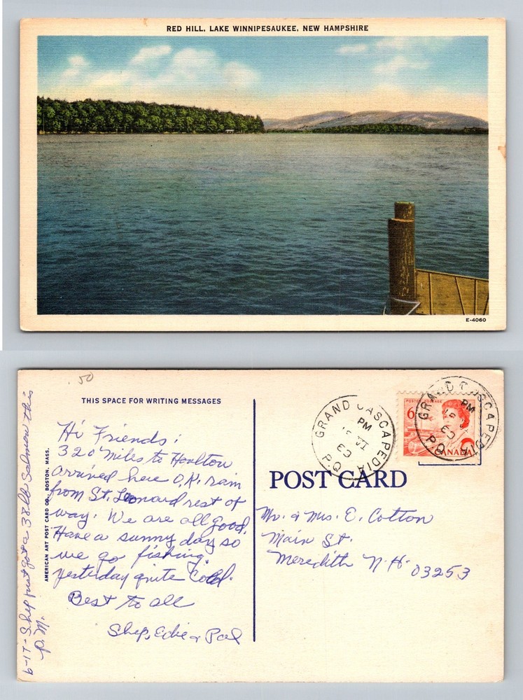 Moultonborough, NH-New Hampshire, Red Hill Lake Winnipesaukee Vintage Postcard