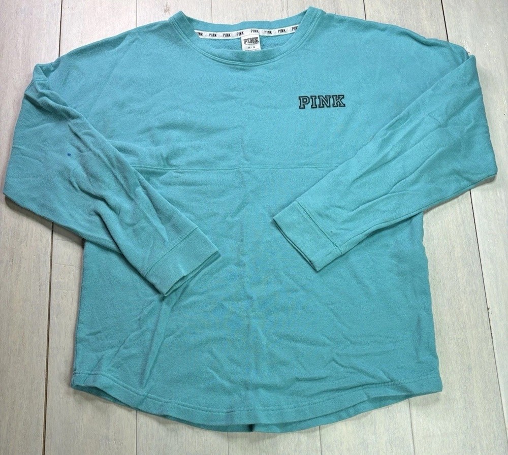 Women’s Victoria’s Secret, Pink Pullover, Crewneck Hoodie Size M Teal ￼