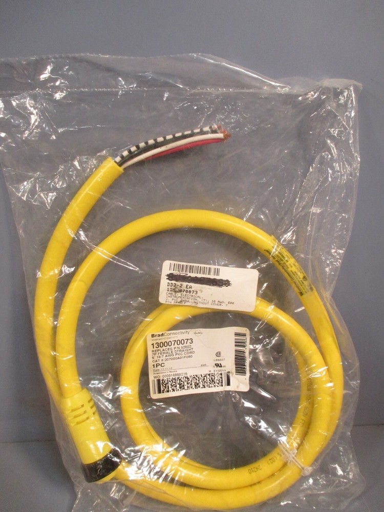 Brad Connectivity Female Straight 6' 16/7 Awg Pvc Cord 130070073 207000A01F060