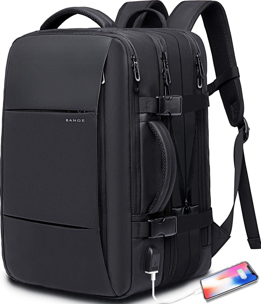 45L Expandable Waterproof Backpack for Travel College Men Women  