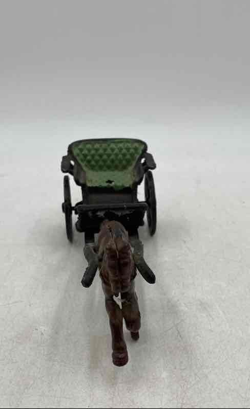 Vintage Multicolor Cast Iron Horse & Buggy Figurines for Home Decor