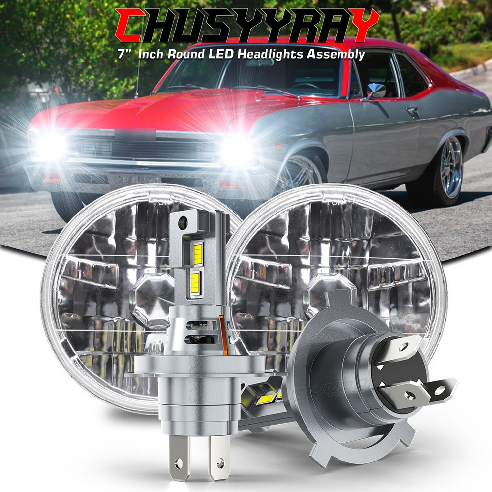 2025 upgraded 7-inch round LED headlight high-low beam for 1969-79 Chevy II Nova