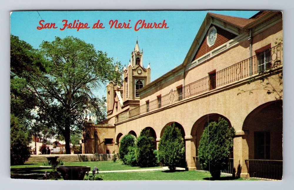 Albuquerque NM-New Mexico, San Felipe Del Neri Church Religion Vintage Postcard