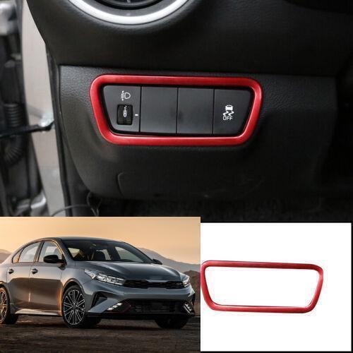 Glossy Red Headlight Switch Control Button Frame New For Kia K3 Forte 2019-2023