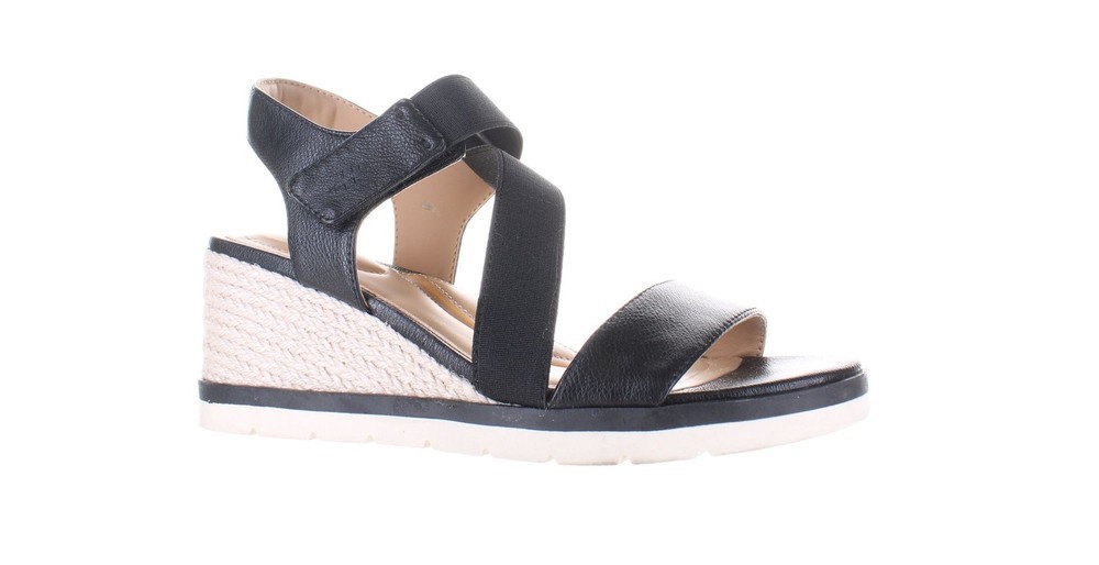 Hush Puppies Womens Inca Black Espadrilles Size 7 Comfort Slip-On Shoes