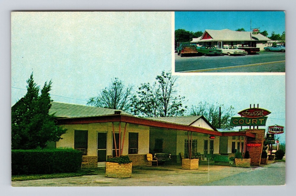 Marshall AR-Arkansas, Sunset Court And Restaurant, Antique, Vintage Postcard