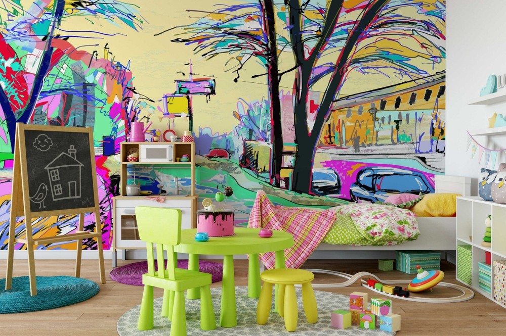 3D City Street Illustration Wall Murals Wallpaper Murals Wall Sticker 2