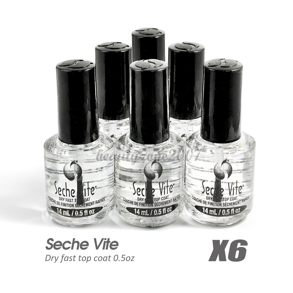 Seche Vite Fast Dry Top Coat 6-Pack 0.5oz Each