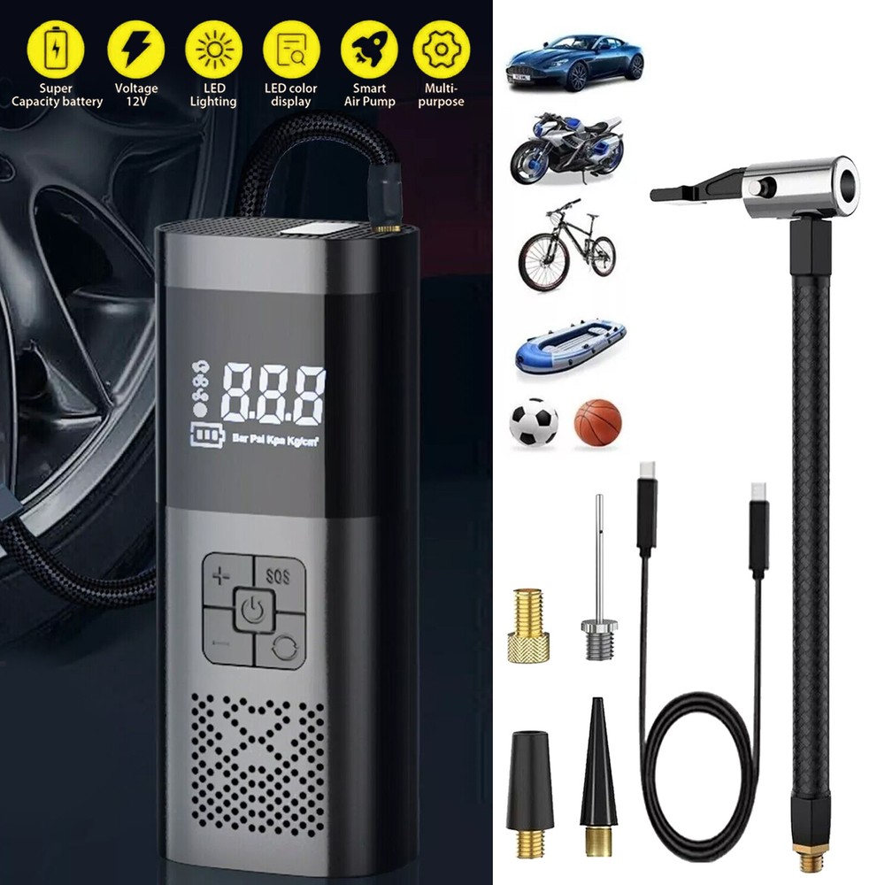 150 PSI Air Compressor Tire Inflator Fit Car Moto Bike Tire Air Pump Portable bG