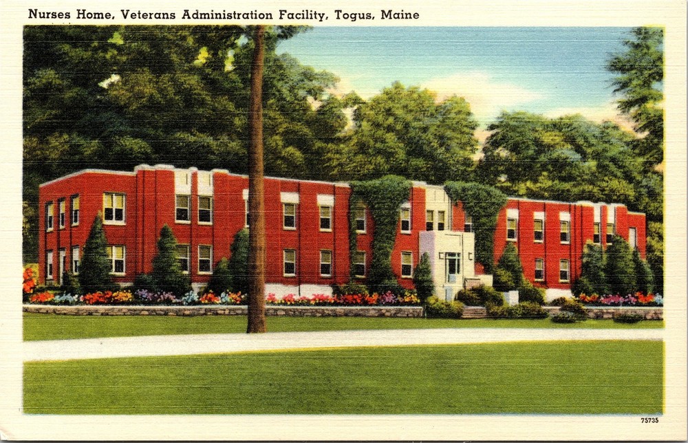 Nurses Home Veterans Administration Facility Togus Maine ME Unposted Postcard
