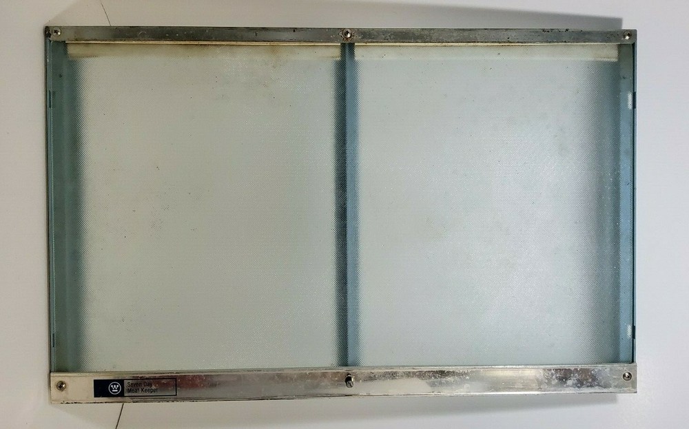Vintage WESTINGHOUSE 7 Day Meat Keeper Shelf Glass, Plastic, Metal Parts/Repair
