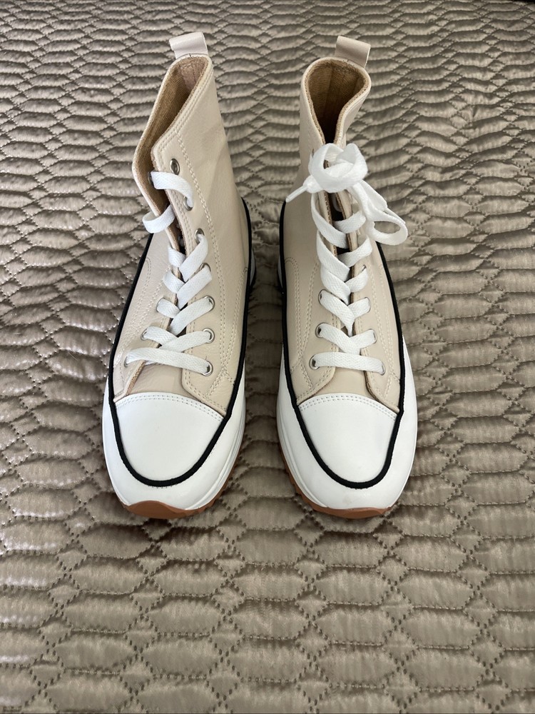 Bohme Women's Hi Tops Lace Up Athletic Casual Shoes Size 8.5 Beige