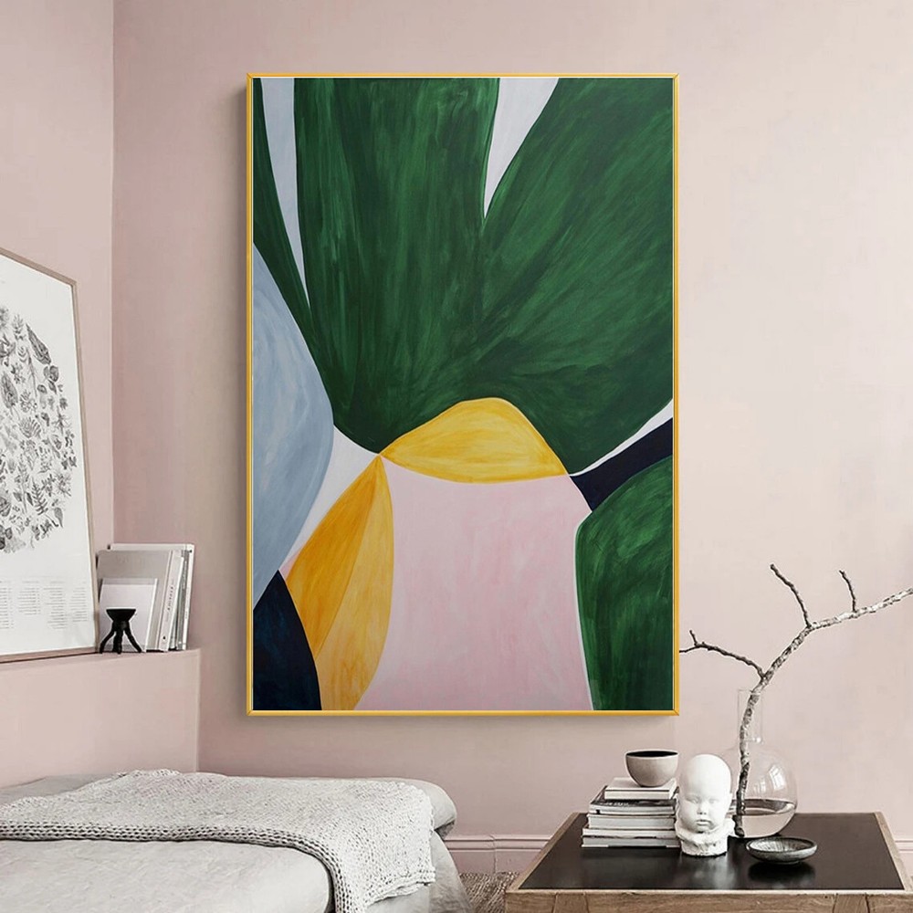 Hand Painted Abstract Painting On Canvas Art Bright Colors Artwork Nordic Decor