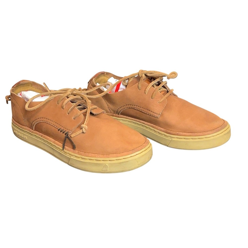 SATORISAN Mens EU 42 US 9.5 Tan Brown Casual Premium Leather Shoes Sneakers Lace
