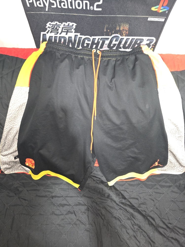 Jordan Dri-FIT XXL Men's Athletic Basketball Shorts Black Yellow Colorblock