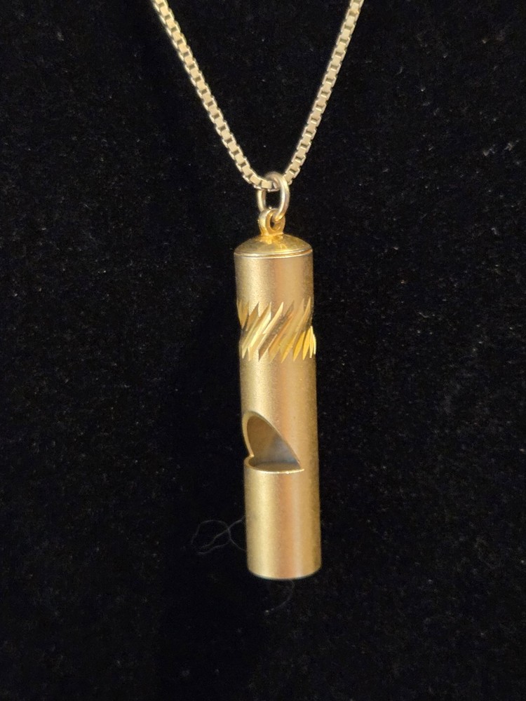 Vintage Whistle Pendant Necklace On 24