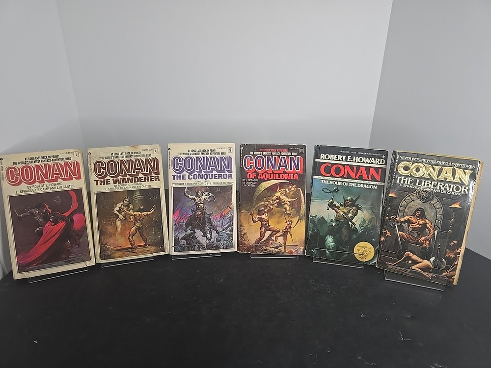 Lot of 6 Conan Paperbacks – Robert E. Howard – Ace, Berkley, Bantam – VG – OOP –