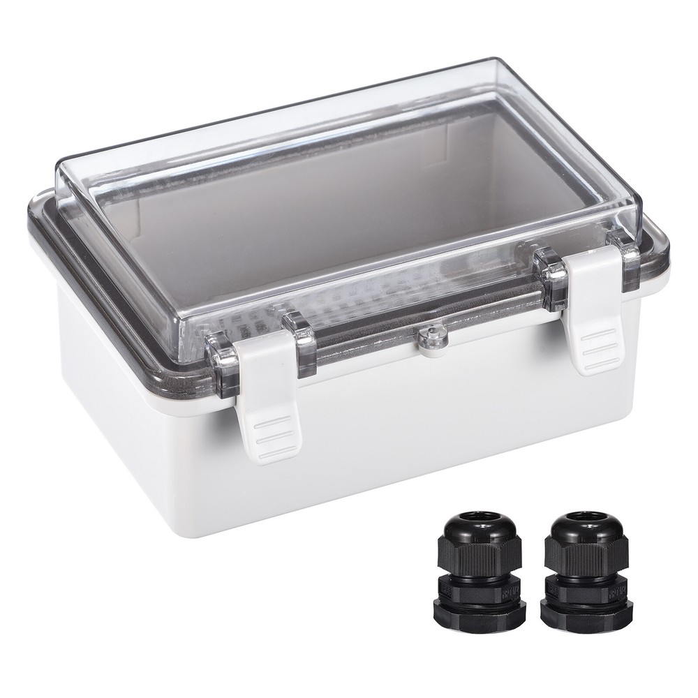 Junction Box Electrical Enclosure IP67 Waterproof ABS Plastic with Hinged Cover-image