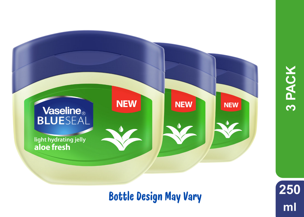 VASELINE BLUESEAL Hydrating Aloe Petroleum Jelly 250ml 3-Pack