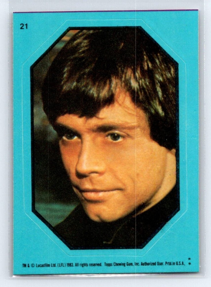 LUKE SKYWALKER 1983 Topps Star Wars Return of the Jedi ROTJ Sticker #21