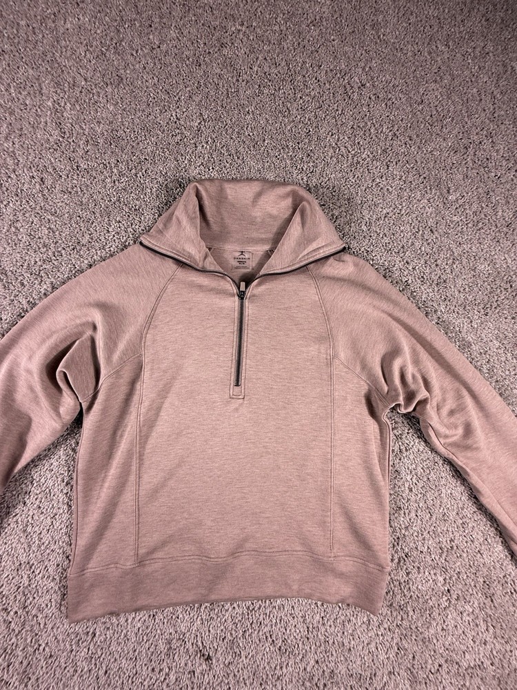 NWOT Danskin Women’s 1/2 Zip Pullover Sweatshirt Beige Size Medium
