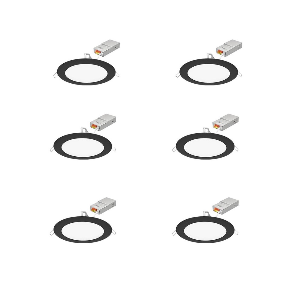 Juno LED Recessed Lights 6 Inch Round Wafer Downlight, 5-in-1 Switchable Whit...