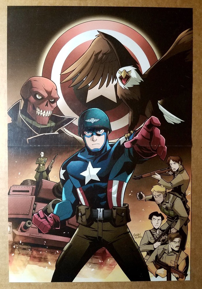 Captain America Eagle Marvel Comics Art Poster by Gurihiru – Iconic Superhero Design for Fans