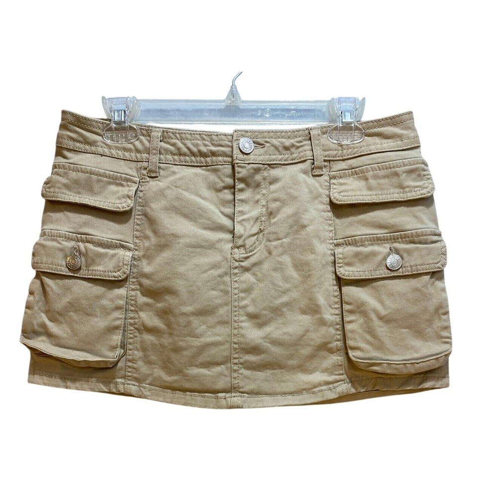 Y2K Utility Khaki Cargo Skort Size M Gorpcore Mini Skirt Shorts
