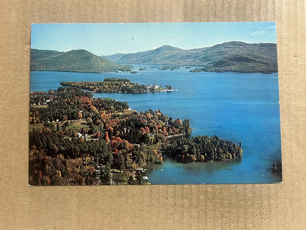 Postcard Bolton Landing NY New York Lake George Aerial View Vintage PC
