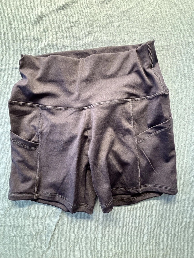 Women’s Navy Athletic Biker Shorts Size Small High Waisted Workout Yoga Gym