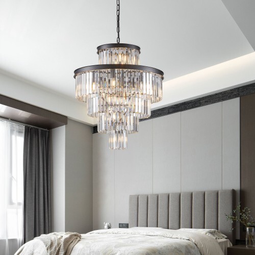 Elegant Black Crystal Chandelier Modern Luxury Lighting