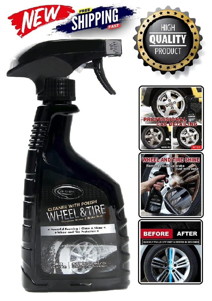 Car Wheel Tire Cleaner Aluminum And Chrome Rim Brake Buster Acid-Free 16.9oz New-image