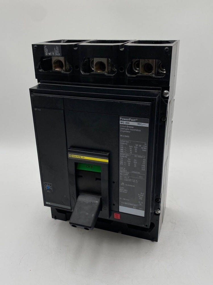 Square D MGL36400 Circuit Breaker 400A 3P 600V 3PH MGL Bolt On 400 Amp 3 Pole