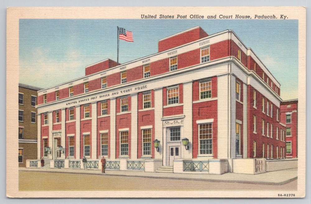 Paducah KY Post Office Court House Linen Postcard Curteich-Chicago
