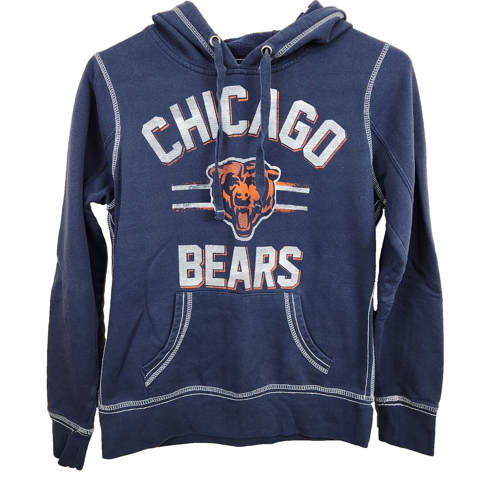 Chicago Bears Womens Small Orange Navy Blue Hoodie NFL Team Apparel SZ XS/S