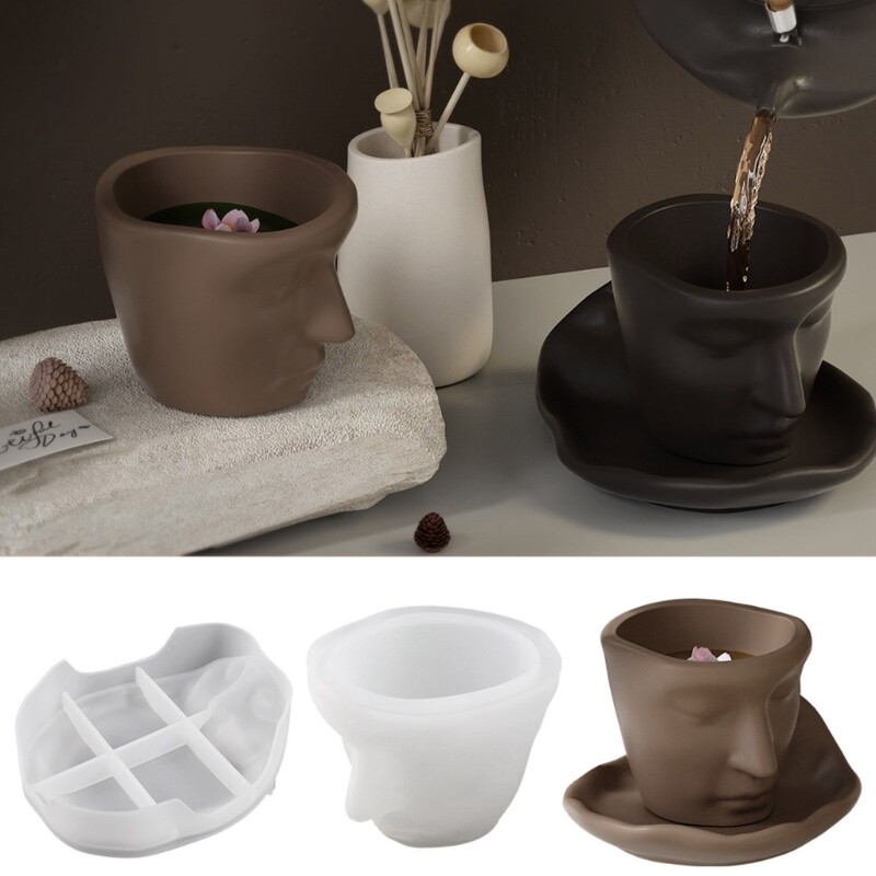 Abstract Art Face Mold DIY Epoxy Resin DIY Casting Mold Cup/Dish-image