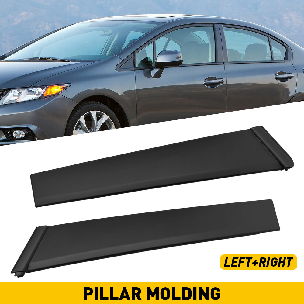 Left Right Door Molding Glass Window Pillar Trim Cap for 4DR 12-15 Honda Civic