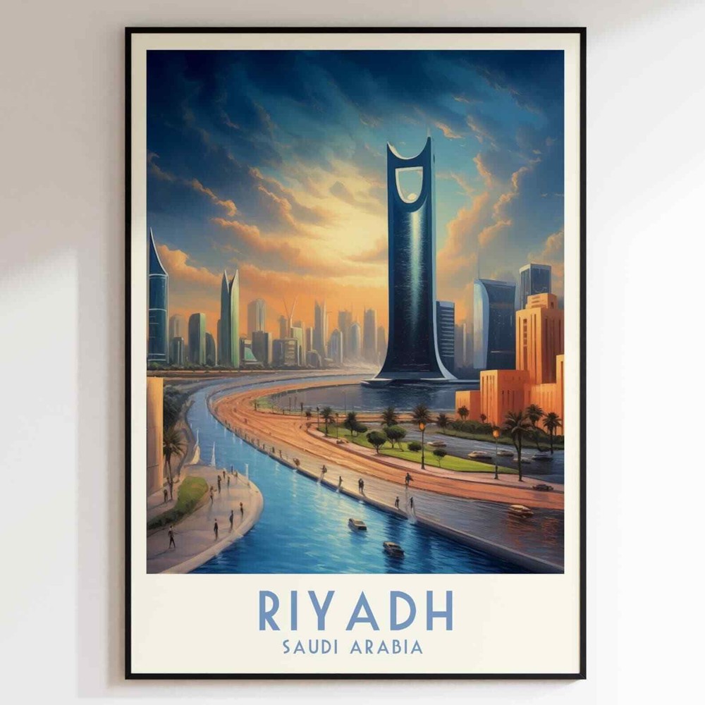 Riyadh Travel Print Saudi Arabia Print Saudi Arabia Home Decor Retro Art
