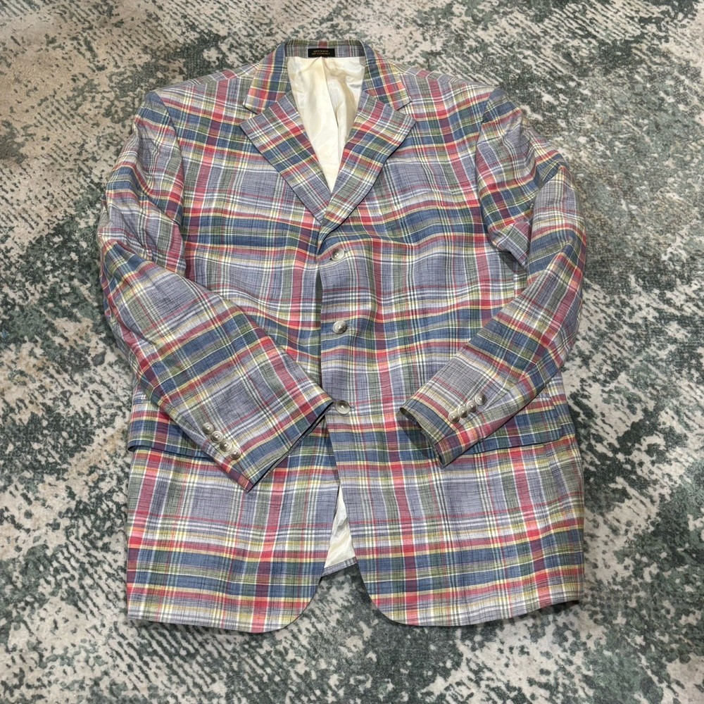 Irvine Park plaid sport coat 46R