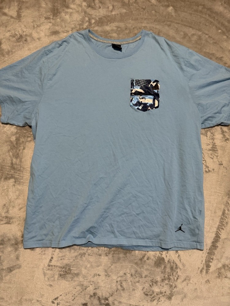 Air Jordan Worldwide Shirt Mens 3XL Blue Pocket Tee Nike